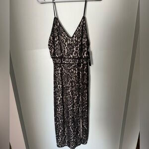 NWT Lulu's Black Nude Lace Cocktail Dress Size XL